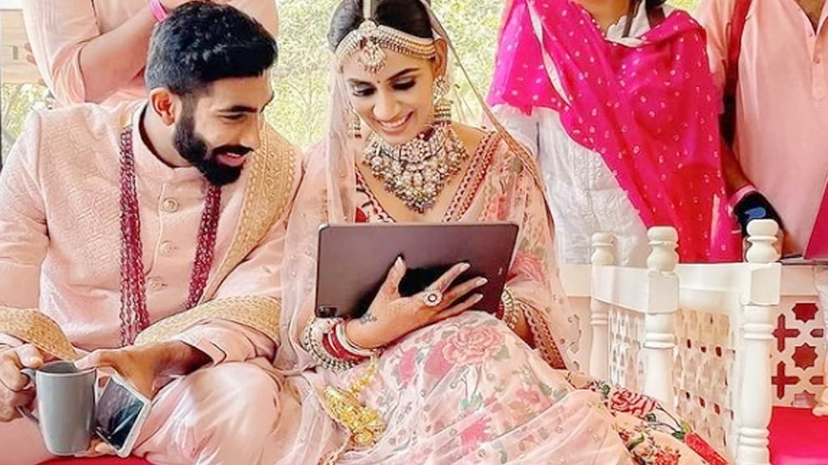 Video of jasprit bumrah and sanjana ganesan wedding 