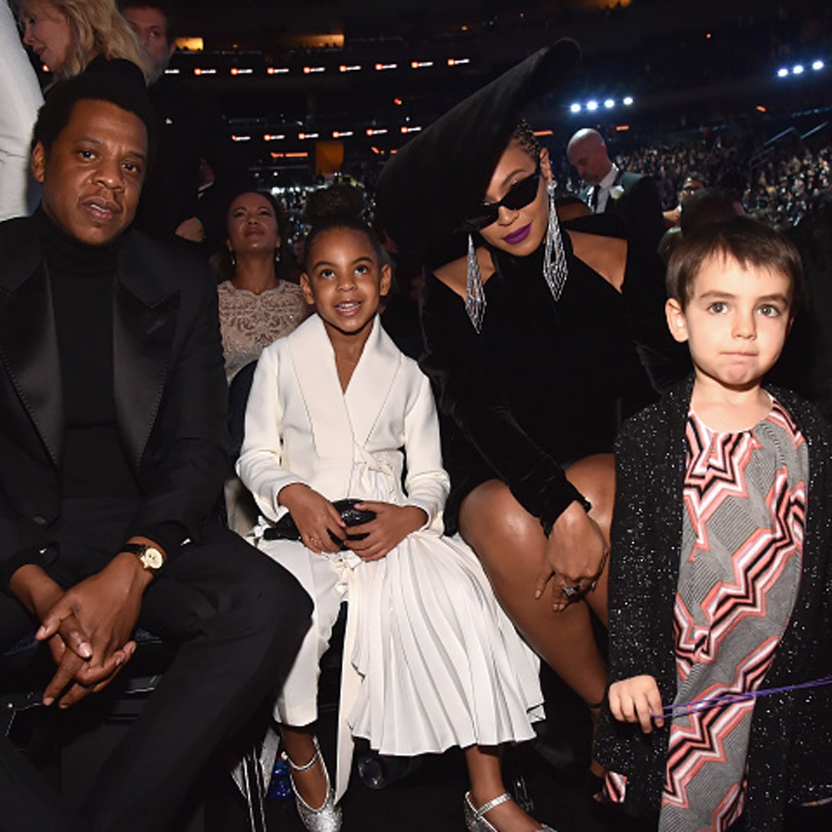 बेयॉन्से बेटी ब्लू आईवी कार्टर और पति Jay-Z के साथ 