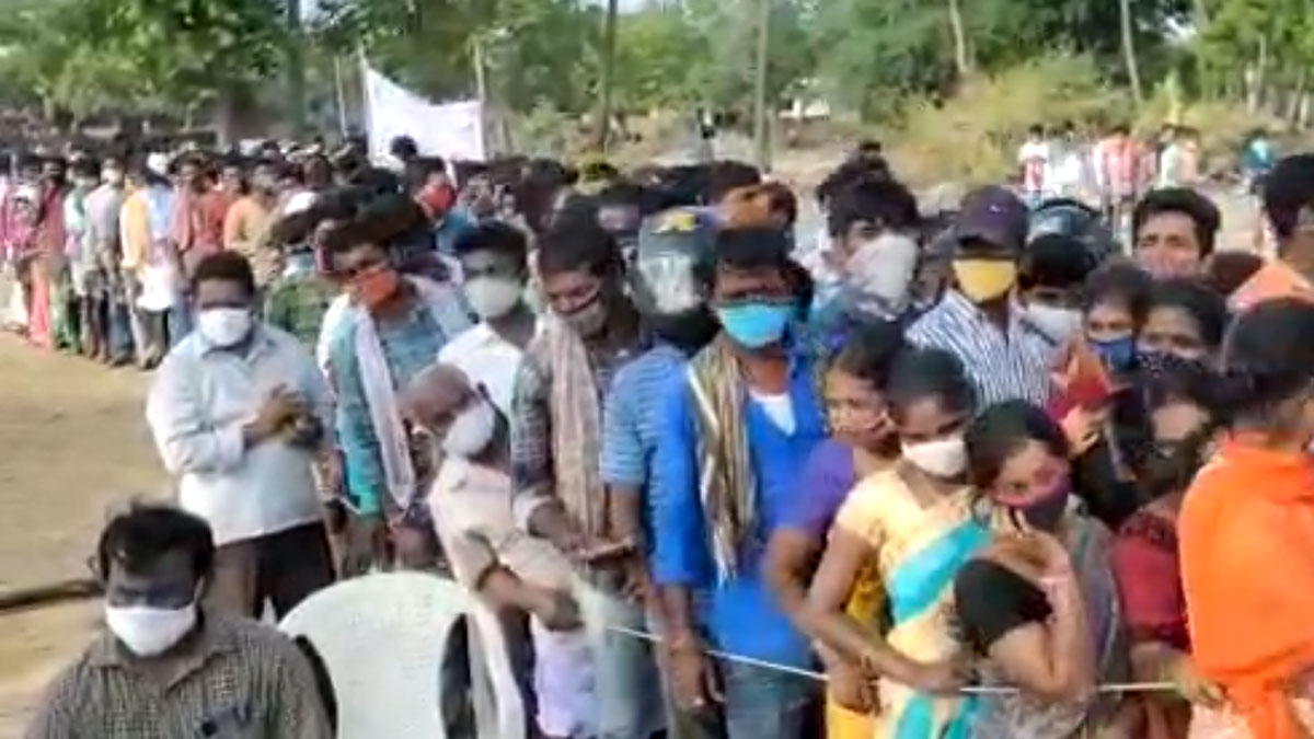  Hundreds line up for miracle medicine to cure Covid 19 