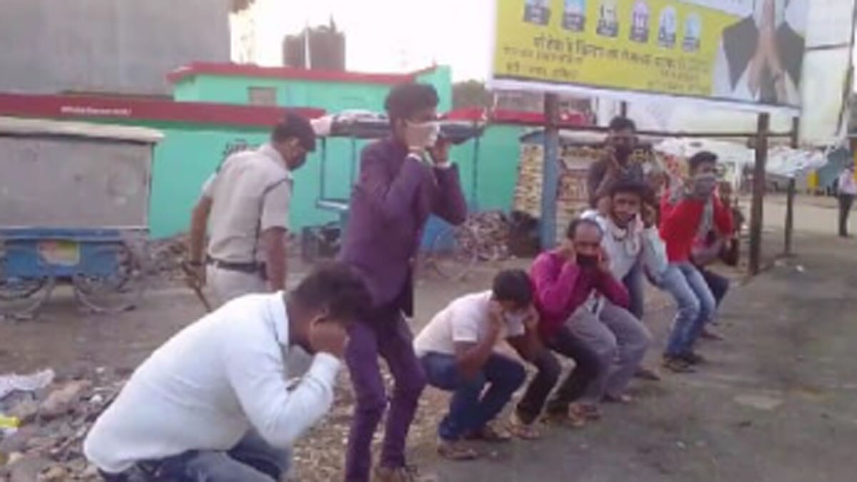 एसपी ने कराई उठक-बैठक 