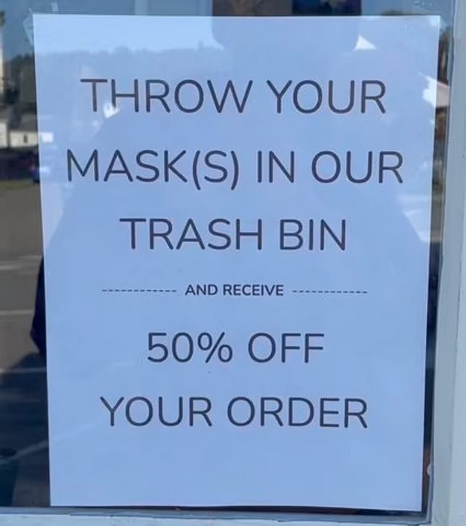 restaurant fines ppl with mask