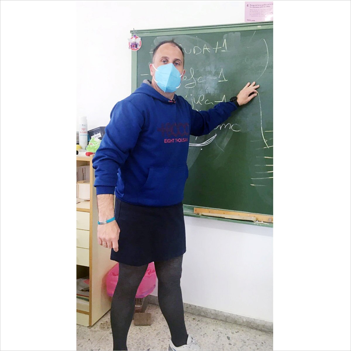 Spain teachers wearing skirt