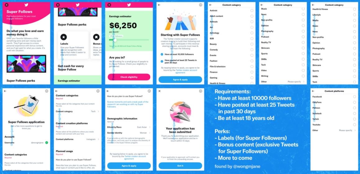 Twitter Super follow