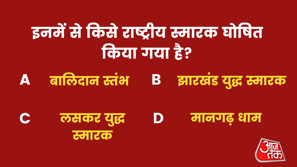  इनमें से किसे राष्ट्रीय स्मारक घोषित किया गया है?