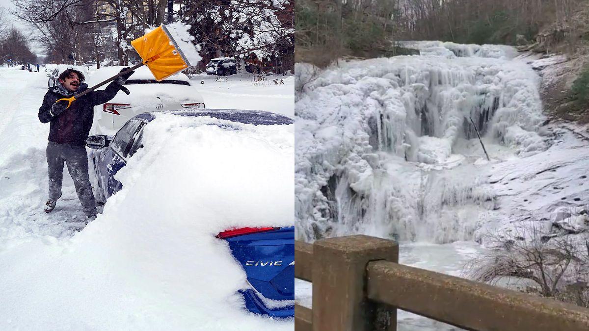 Tennessee waterfall frozen by winter storm