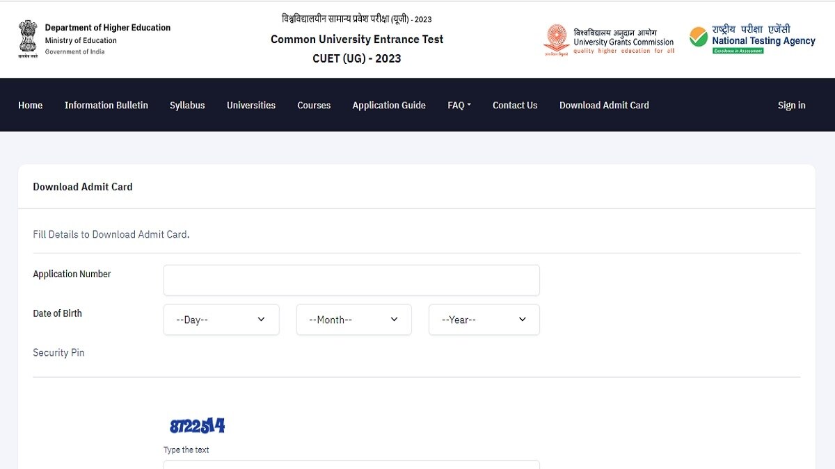 CUET UG Admit Card 2023