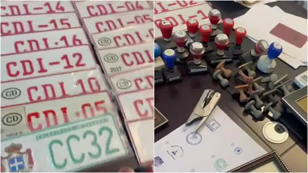 Number plates and stamps