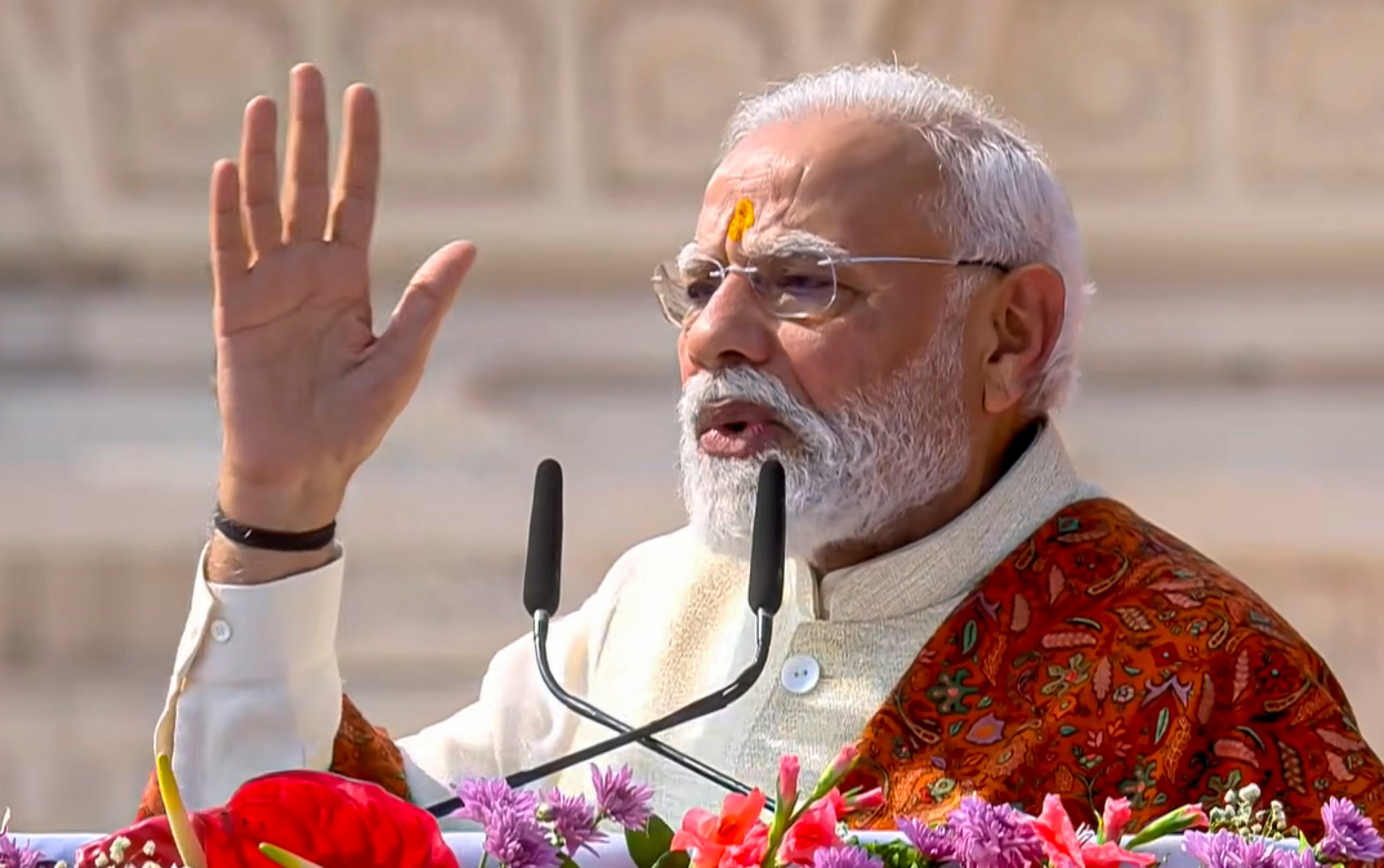 Modi in Ram Mandir (Photo-PTI)