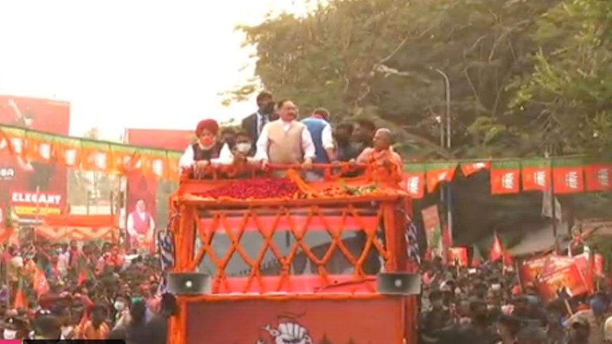 बर्द्धमान में रोड शो कर रहे जेपी नड्डा