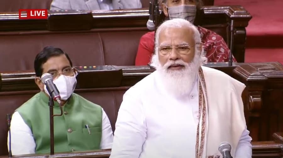 राज्यसभा में प्रधानमंत्री नरेंद्र मोदी
