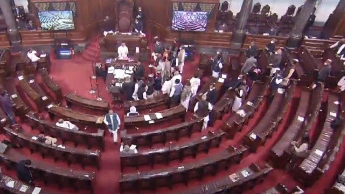 राज्यसभा में किसानों के मुद्दे पर हंगामा