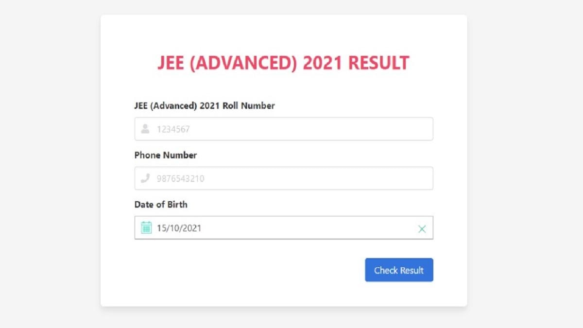 JEE Advanced Result 2021: