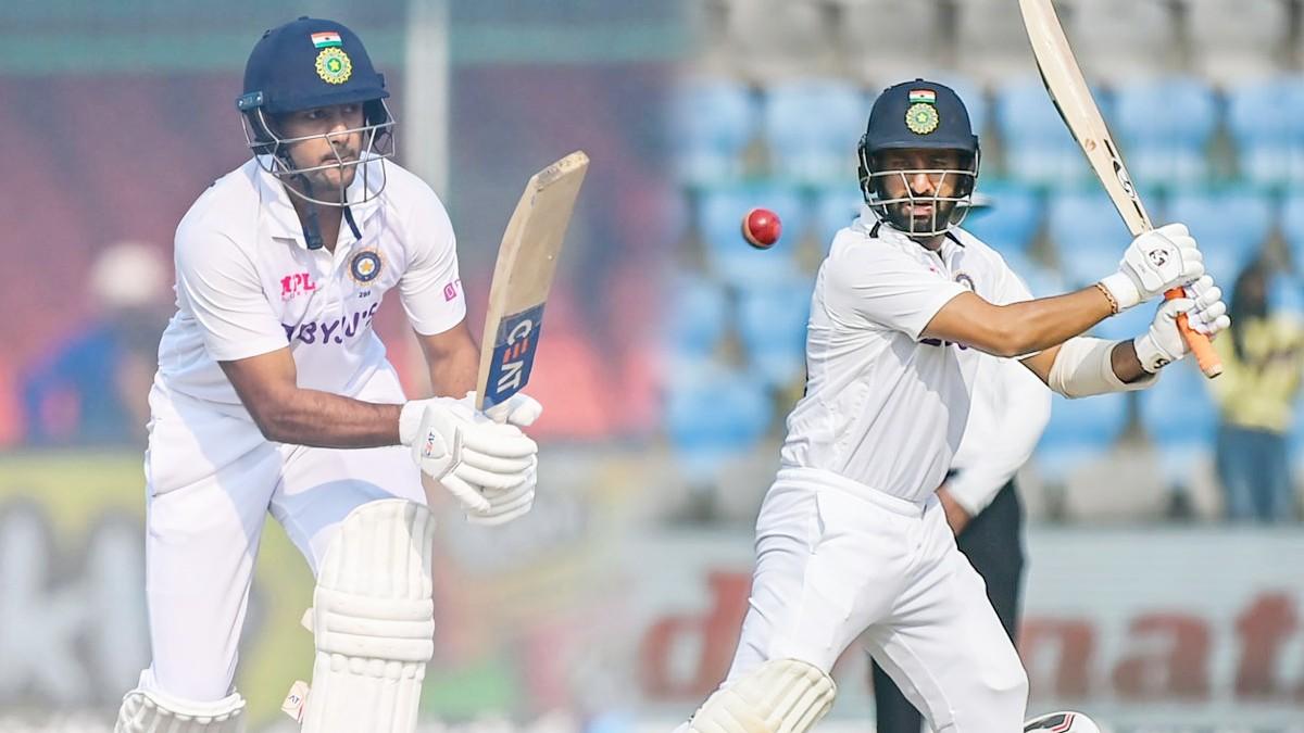 Mayank Agarwal and Cheteshwar Pujara (Twitter)