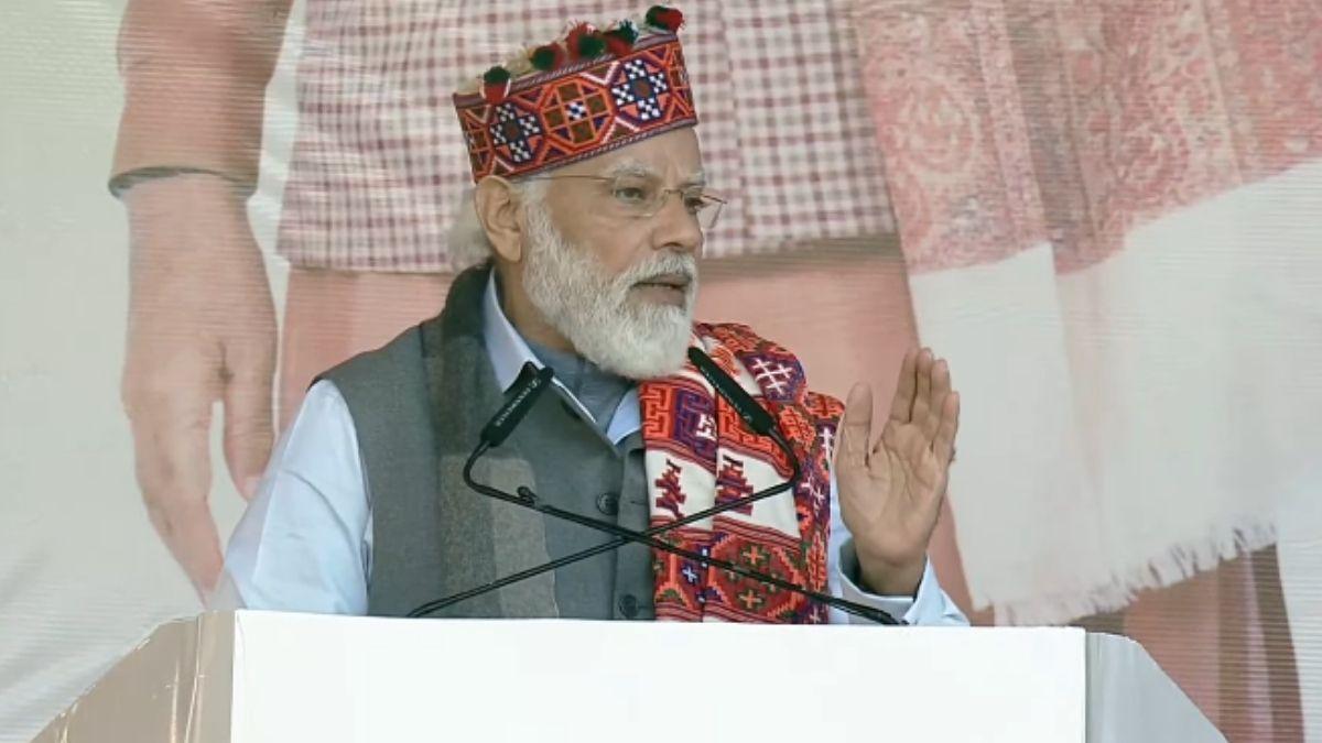 पीएम मोदी ने मंडी में जनसभा को संबोधित किया. (फोटो- सोशल मीडिया)