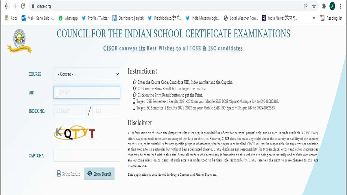icse semester 1 result Declared Today 7th feb 2022