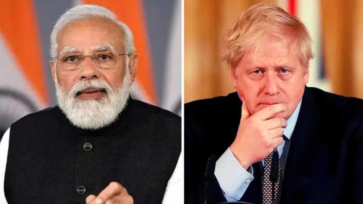 PM मोदी और बोरिस जॉनसन की बातचीत. (फाइल फोटो)