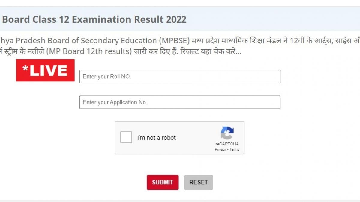 MP Board 12th Result 2022 LIVE: