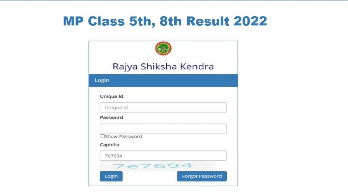 MP Class 5th, 8th Result 2022 LIVE: