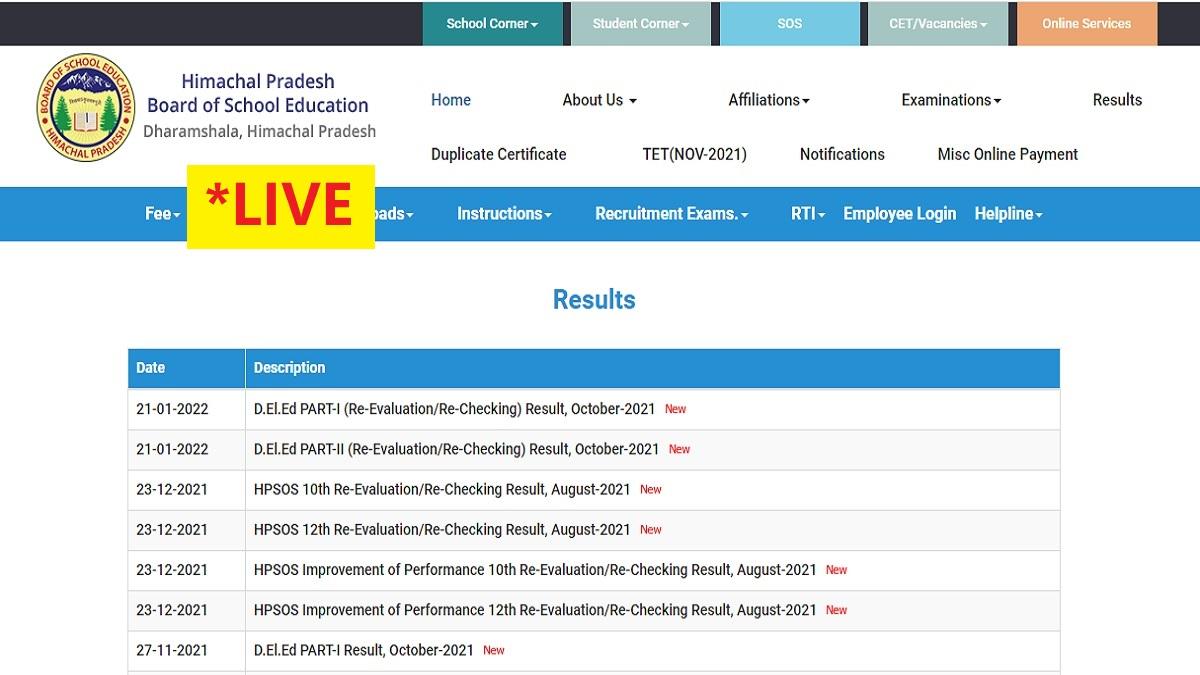 HP Board 10th Result 2022 LIVE: