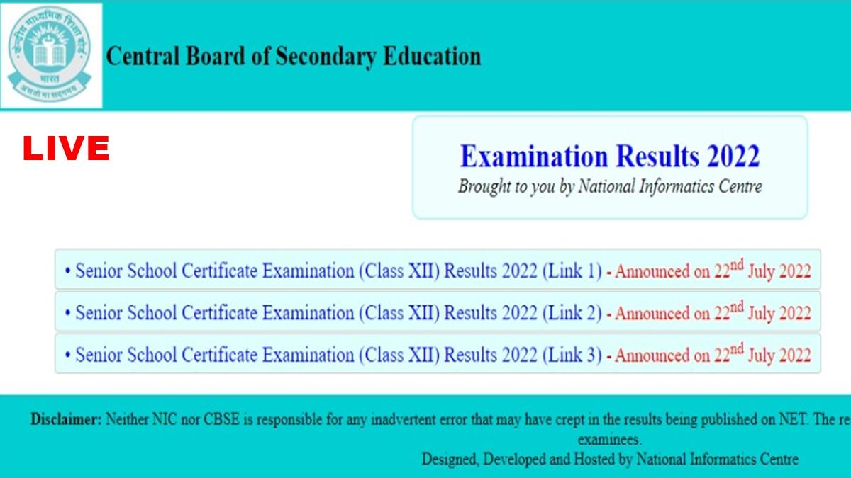 cbseresults.nic.in, CBSE 12th Result 2022 Declared