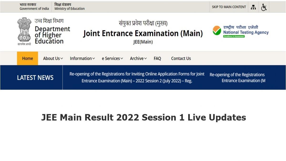 JEE Main Result 2022 Session 1 Live Updates