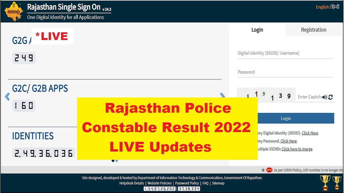 Rajasthan Police Constable Result 2022 LIVE