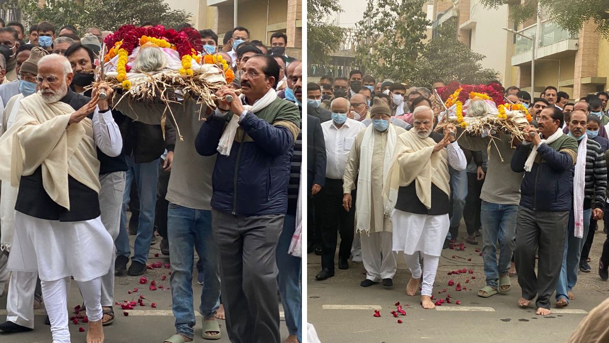 अंतिम सफर पर पीएम मोदी की मां हीरा बा, प्रधानमंत्री ने दिया कंधा
