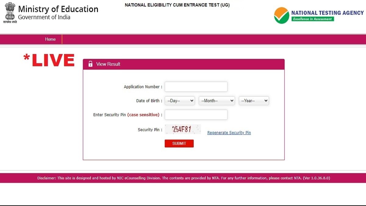 NEET UG Result 2023 LIVE 