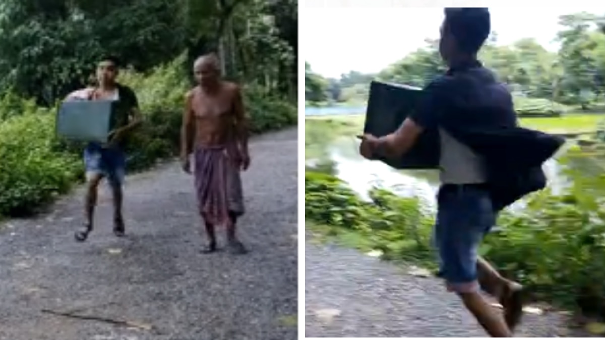 कूचबिहार में एक युवक मतपेटी लेकर भाग गया.