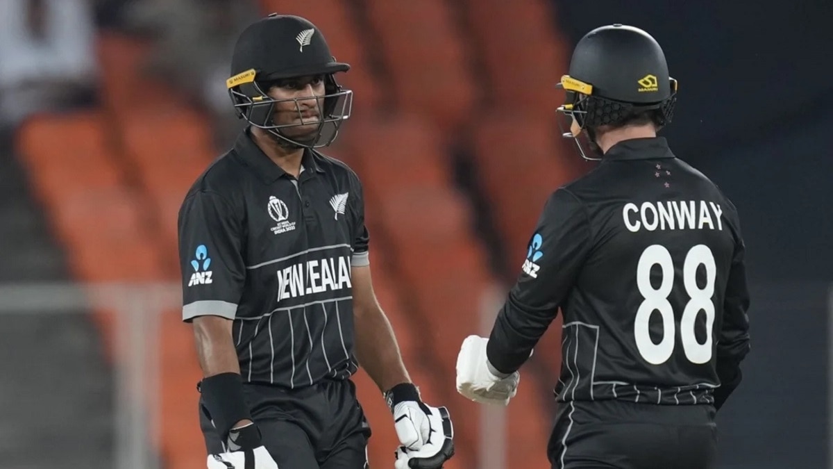 रचिन रवींद्र और डेवॉन कॉन्वे. (Getty)