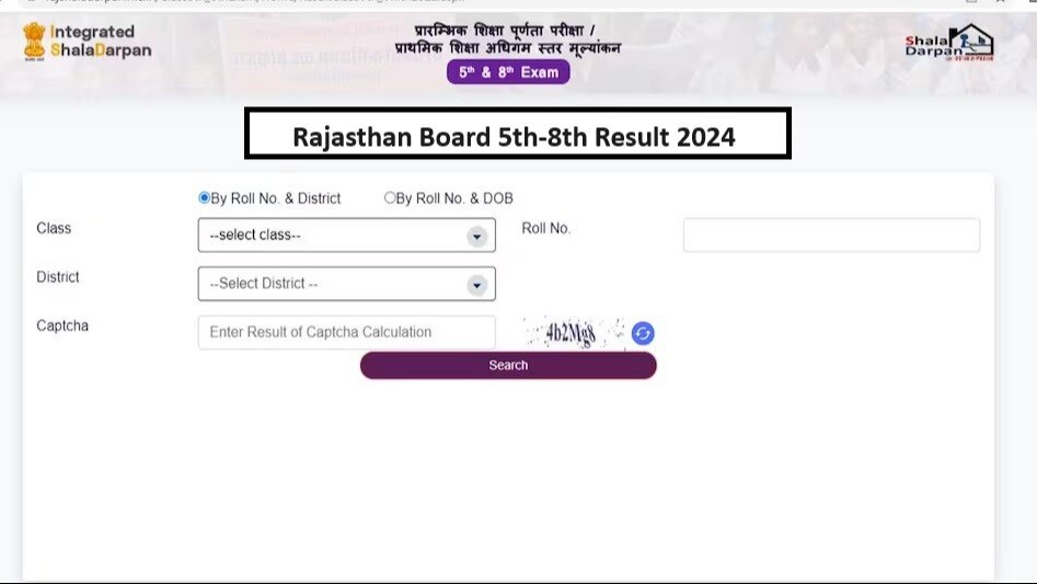 Rajasthan Board 5th-8th Result 2024