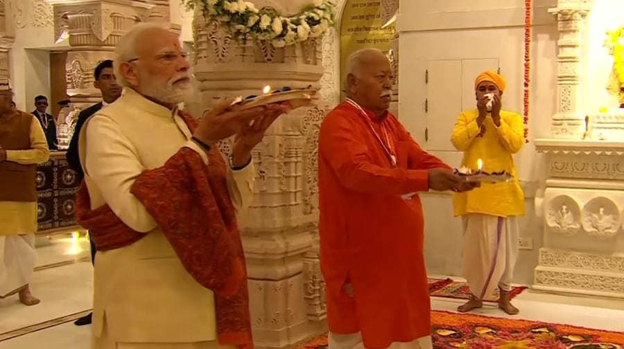 PM Modi Ayodhya Ram Mandir Flag Hoisting Live: 'भारत के कण-कण में राम, मैकाले वाली मानसिकता से मुक्ति जरूरी...', अयोध्या में धर्म ध्वजारोहण कर बोले पीएम मोदी - pm modi ...