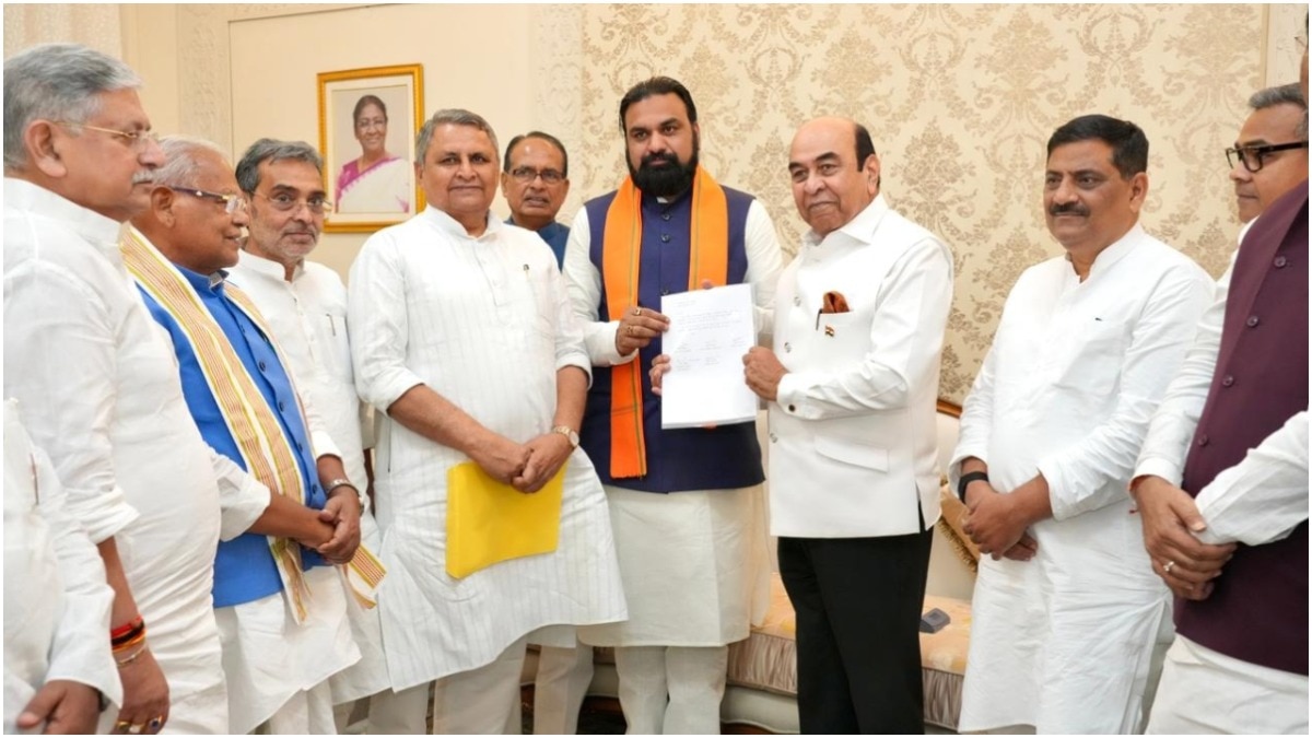 Samrat Chaudhary met Bihar Governor Syed Ata Hasnain at Lok Bhavan and staked claim to form the government