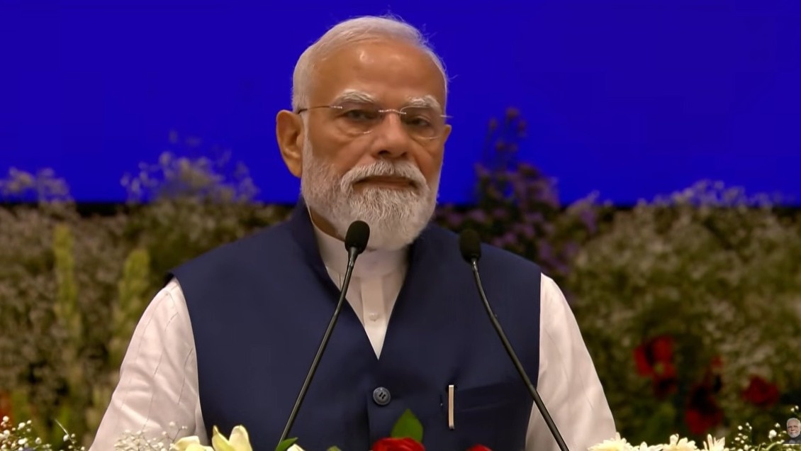 एनडीए मीटिंग में आए नेताओं को पीएम मोदी ने संबोधित किया. (Photo: Screengrab)