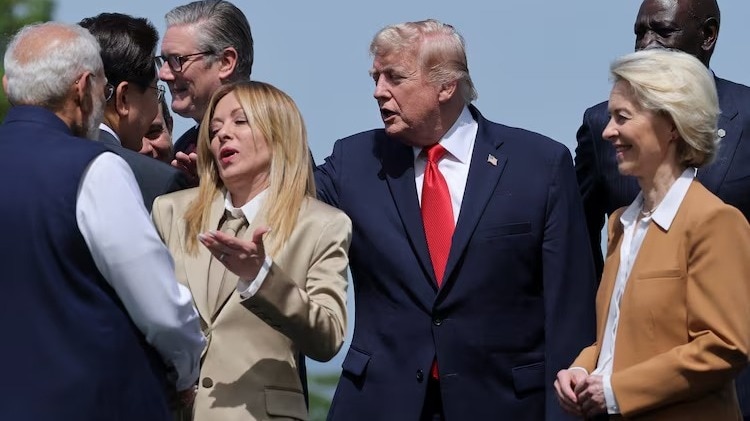 G7 leaders posed for a group photo on Tuesday