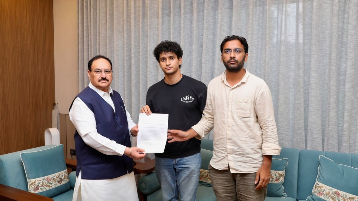 JP Nadda Meets CJP Delegates Sourav Das and Ashutosh Ranka
