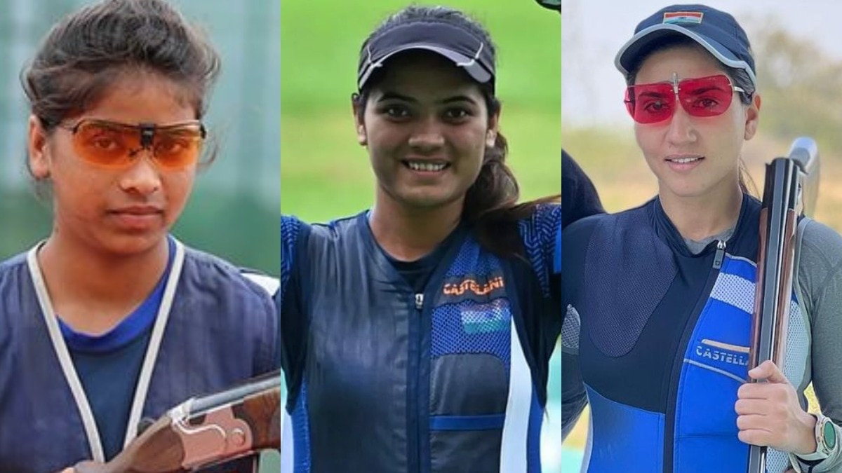 India win silver in women’s trap team event in shooting. Courtesy: Instagram