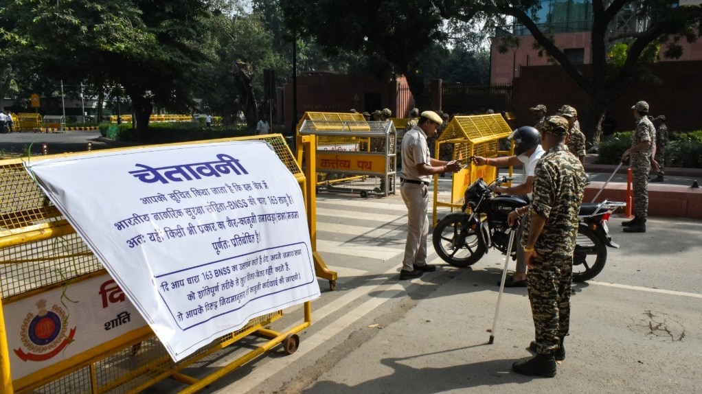 रविवार को ज्ञानेश कुमार के खिलाफ प्रदर्शन (Photo-PTI)