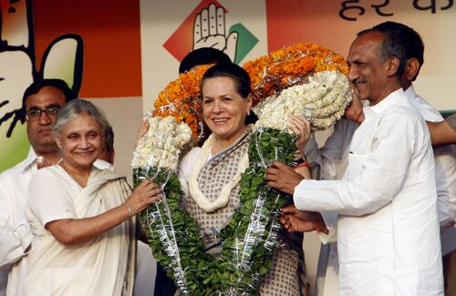 दिल्‍ली में सोनिया गांधी की रैली