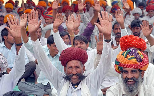 अजमेर के समीप गुर्जरों का धरना-प्रदर्शन