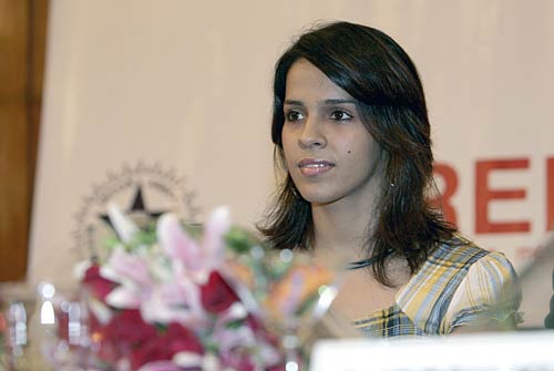 बैडमिंटन एसोसिएशन ने सायना को किया सम्‍मानित