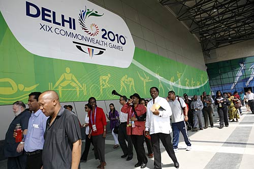 खेलगांव में शुरू हुआ खिलाडि़यों का आना