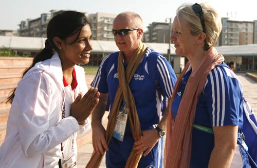 राष्‍ट्रमंडल खेलों में भाग लेने दिल्‍ली पहुंचे खिलाड़ी