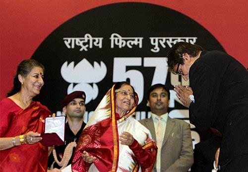 राष्‍ट्रीय पुरस्‍कार समारोह में छा गए अमिताभ