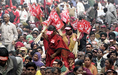 सेंट्रल ट्रेड यूनियन की महंगाई के खिलाफ रैली