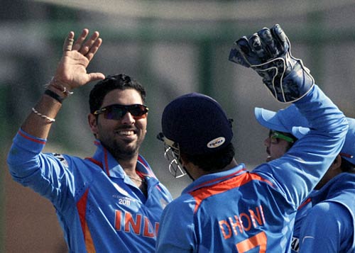 युवी का हरफनमौला प्रदर्शन, भारत क्‍वार्टर फाइनल में पहुंचा