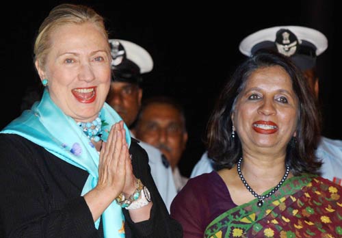 भारत दौरे पर अमेरिकी विदेश मंत्री हिलेरी