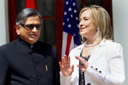 हिलेरी-कृष्णा बातचीत में आतंक अहम मुद्दा