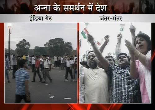 अन्ना की गिरफ्तारी के खिलाफ समर्थकों ने किया कैंडिल मार्च