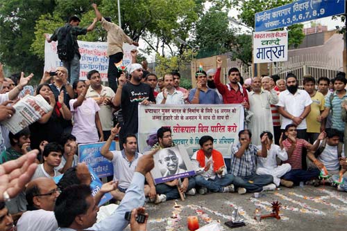 भारत में हर ओर अन्‍ना ही अन्‍ना | सड़कों पर समर्थक